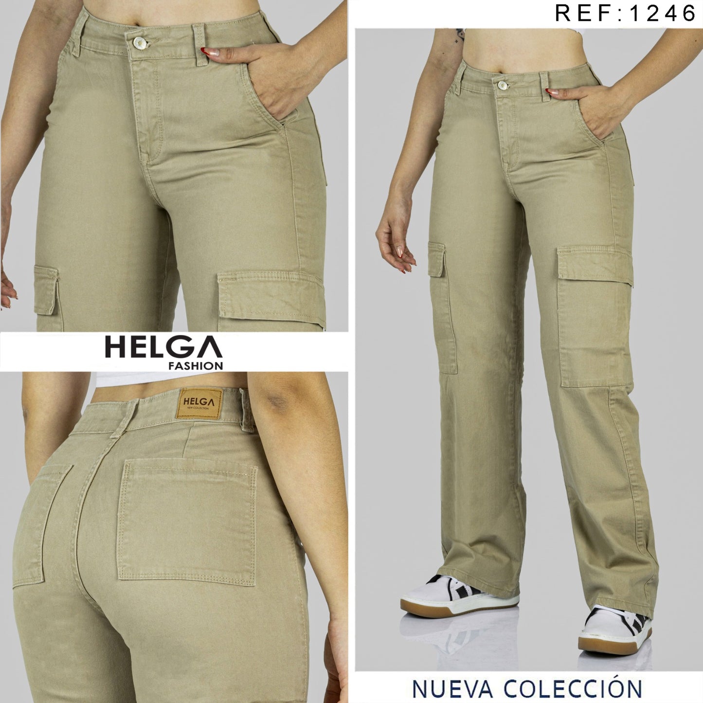 Jean Mom Cargo Tiro Alto 1246