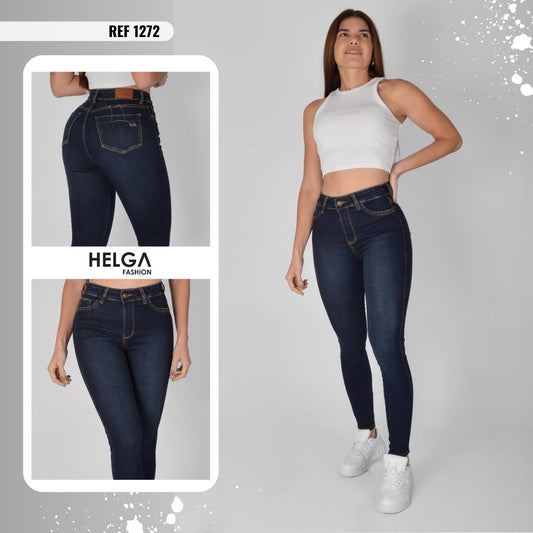 Jeans Skinny Strech Control Abdomen, Tiro Alto Ref 1272